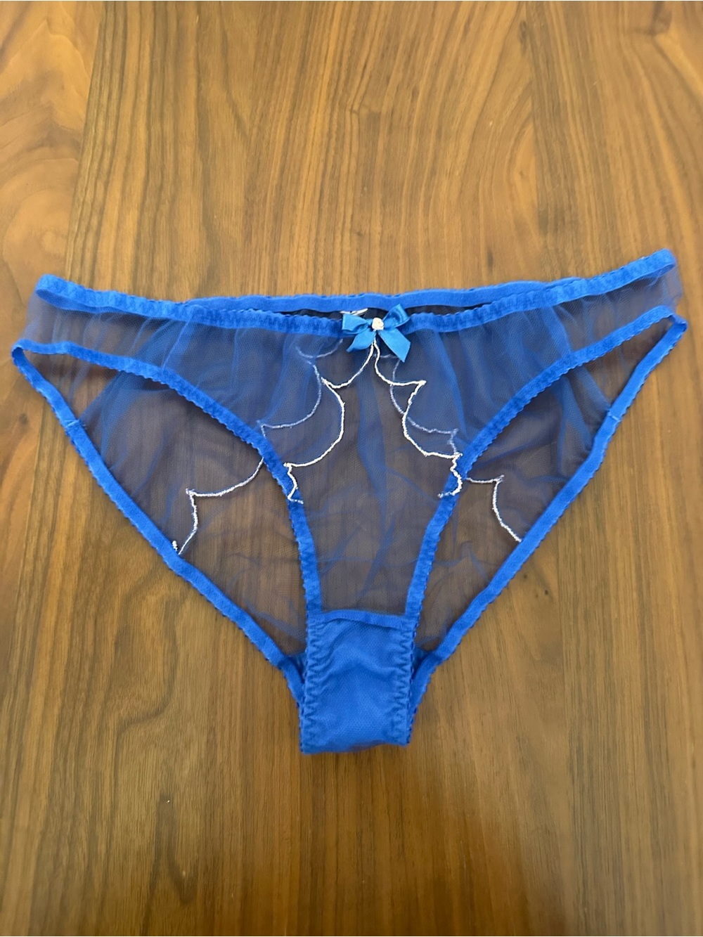 Classic Agent Provocateur ‘Lorna’ Bra & Brief Set in Blue/Peach 36A - Picture 7 of 8